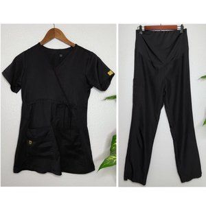 Black Maternity Scrub Set